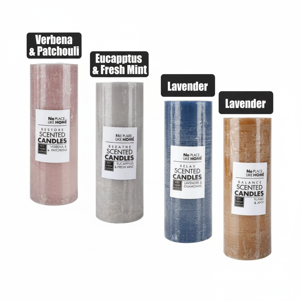 Candle Pillar Round - 6.8cm x 19cm - Revive Assorted