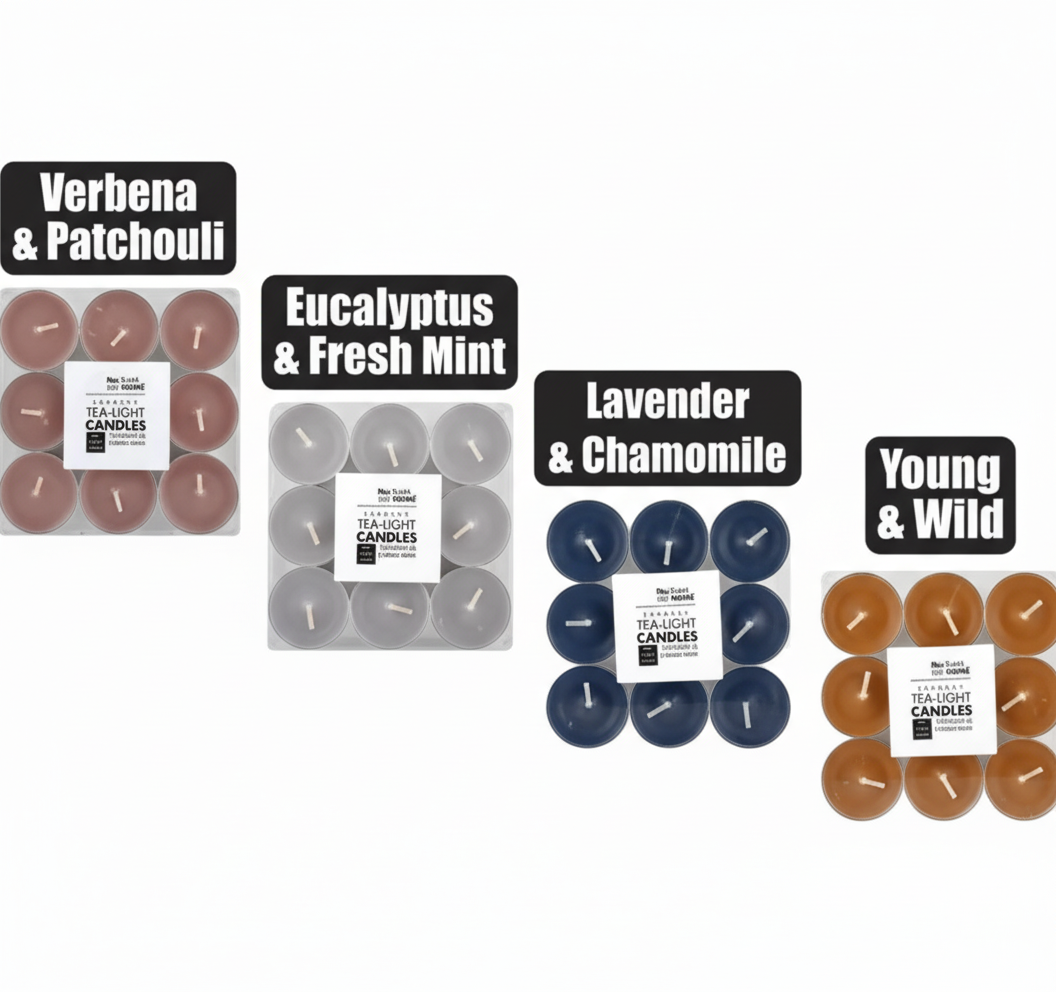 Candle Tea Light - 3.5 cm - Box of 9 - Revive Assorted