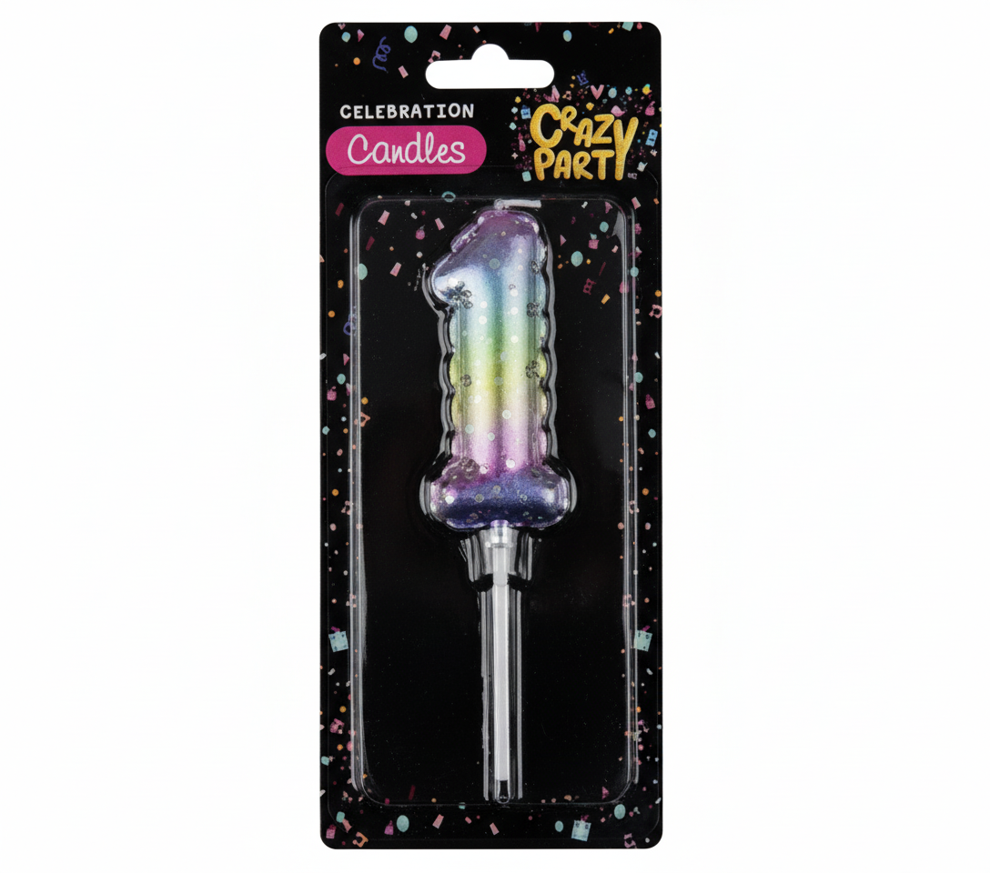 Candle Birthday Balloon Number One Rainbow - 5cm