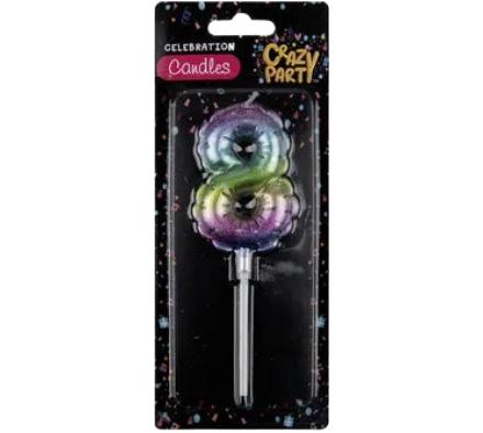 Candle Birthday Balloon Number 8 Rainbow - 5 m