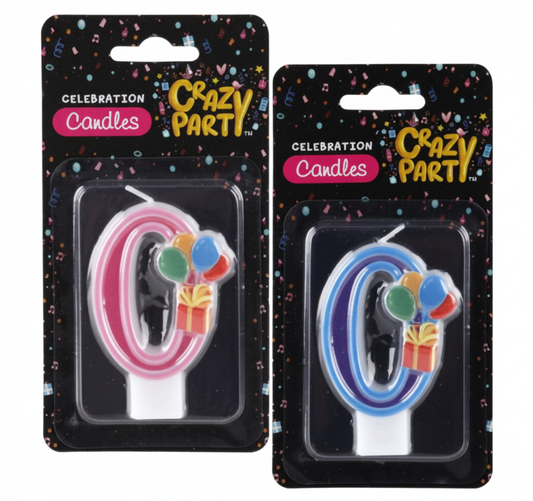 Candles Birthday Single Number 0 - Kiddies - Various Colors