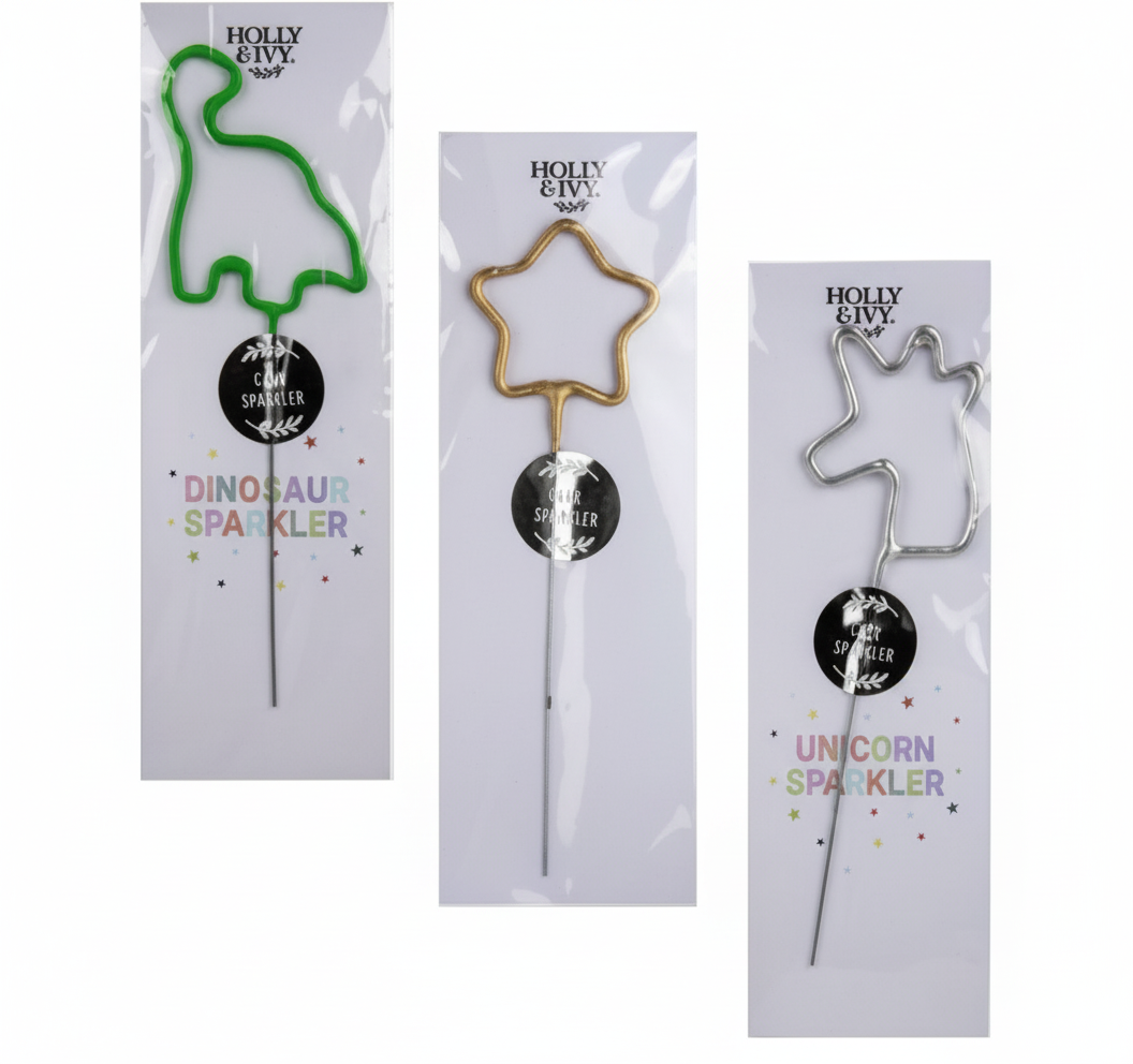 Birthday Candle with Sparkles in Assorted Shapes