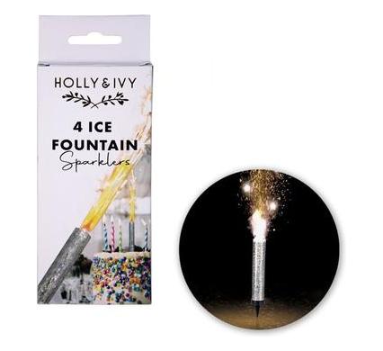 Birthday Candle - Ice Fountain Sparklers - Pack of 4