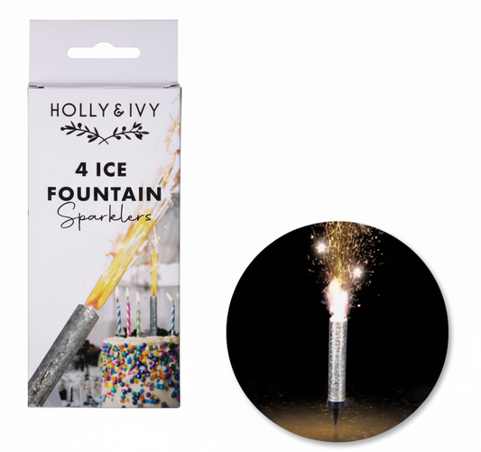 Birthday Candle Ice Fountain Sparklers - Pack of 4