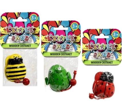 Musical Wood Castanet Novelty - 4 x 7 cm