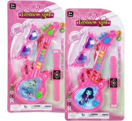 Musical Guitar Battery Operated - Sunglass and Watch Set