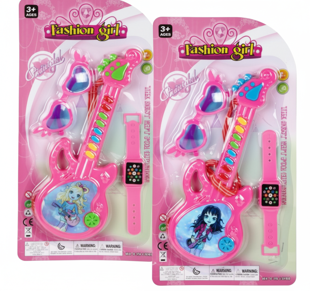 Battery Operated Musical Guitar and a Sunglass and Watch Set in Various Colours