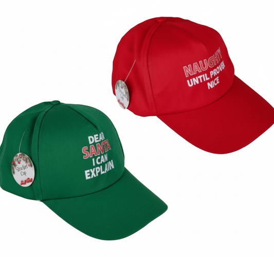 Christmas Dress Up Peak Cap with Print - Assorted