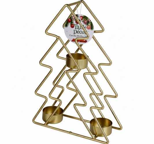 Christmas Table Decoration Candle Holder Tree - 24cm