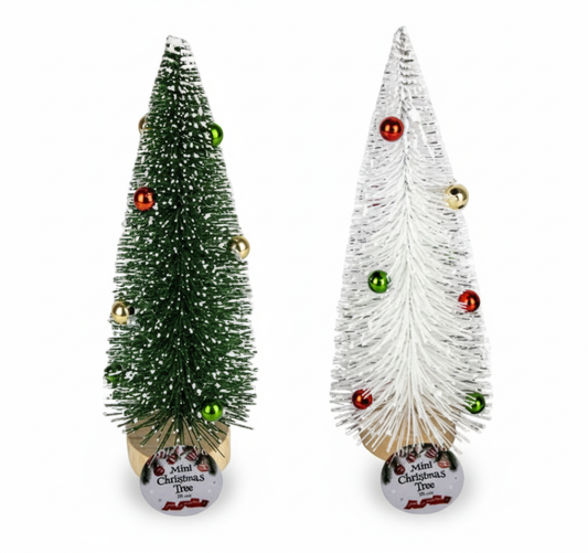 Christmas Table Decoration Mini Tree with Ball (20 cm) - Various Colours