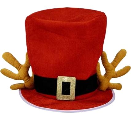 Christmas Dress Up Santa Top Hat With Antlers