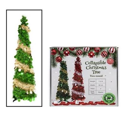 Christmas Tree - 1.2 m - Collapsible - Two Tone - Assorted