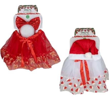 Christmas Dress Up Tutu 2pc Assorted