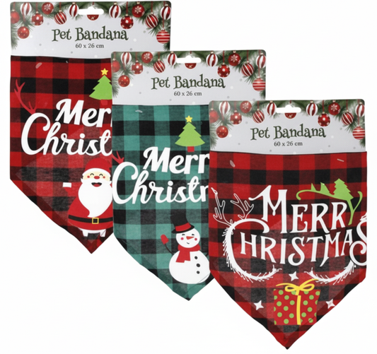 Christmas Pet Bandana - Assorted - 60x26 cm