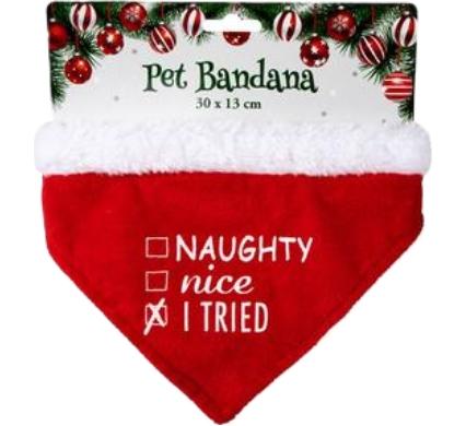 Christmas Pet Dress Up Bandana - 30cm x 13cm