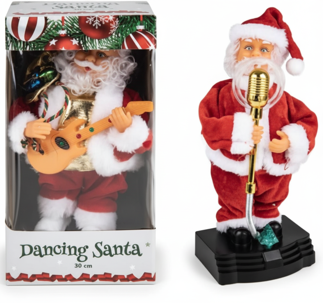 Christmas Room Decor Dancing Santa 30cm Assorted