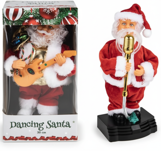 Christmas Room Decor Dancing Santa 30cm Assorted