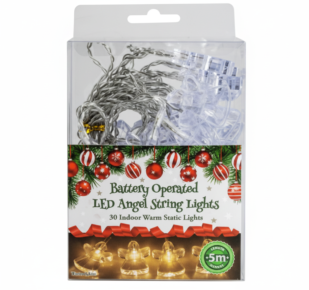 Warm Battery Operated 30 LED Angel Christmas Lights (5m)