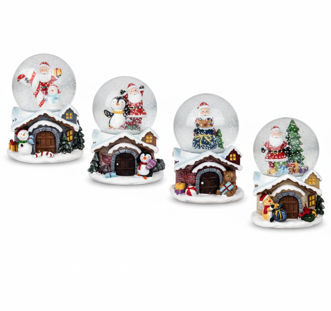 Christmas Table Decoration Snow Globe - Assorted - 10.5cm