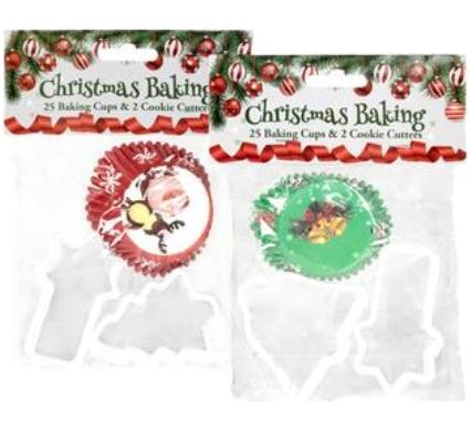 Christmas Baking Cookie Cutters and Baking Cups