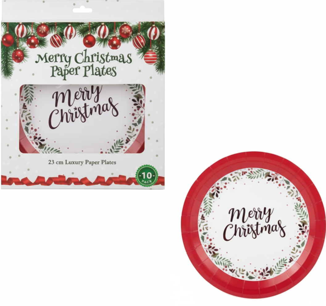 Christmas Table Paper Plates (23x1.5 cm)