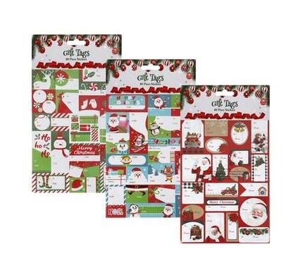 Christmas Stationery Gift Tag Stickers - 80 Pieces