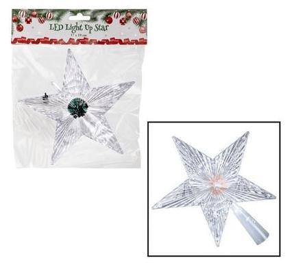 Christmas Tree Decoration Light-Up Star - LED - 17x19 cm