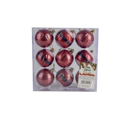 Christmas Tree Decoration Balls Santa - 9 Pieces - 6 cm