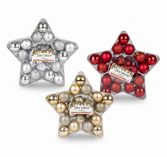 Christmas Tree Decoration Balls - 56 Pieces - 3.5 cm - Various Colors