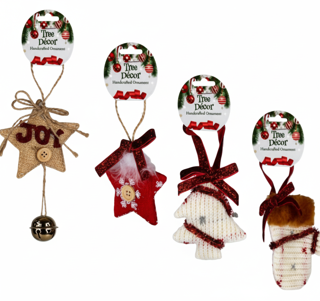 Christmas Tree Decor Hand Crafted Orn Assorted