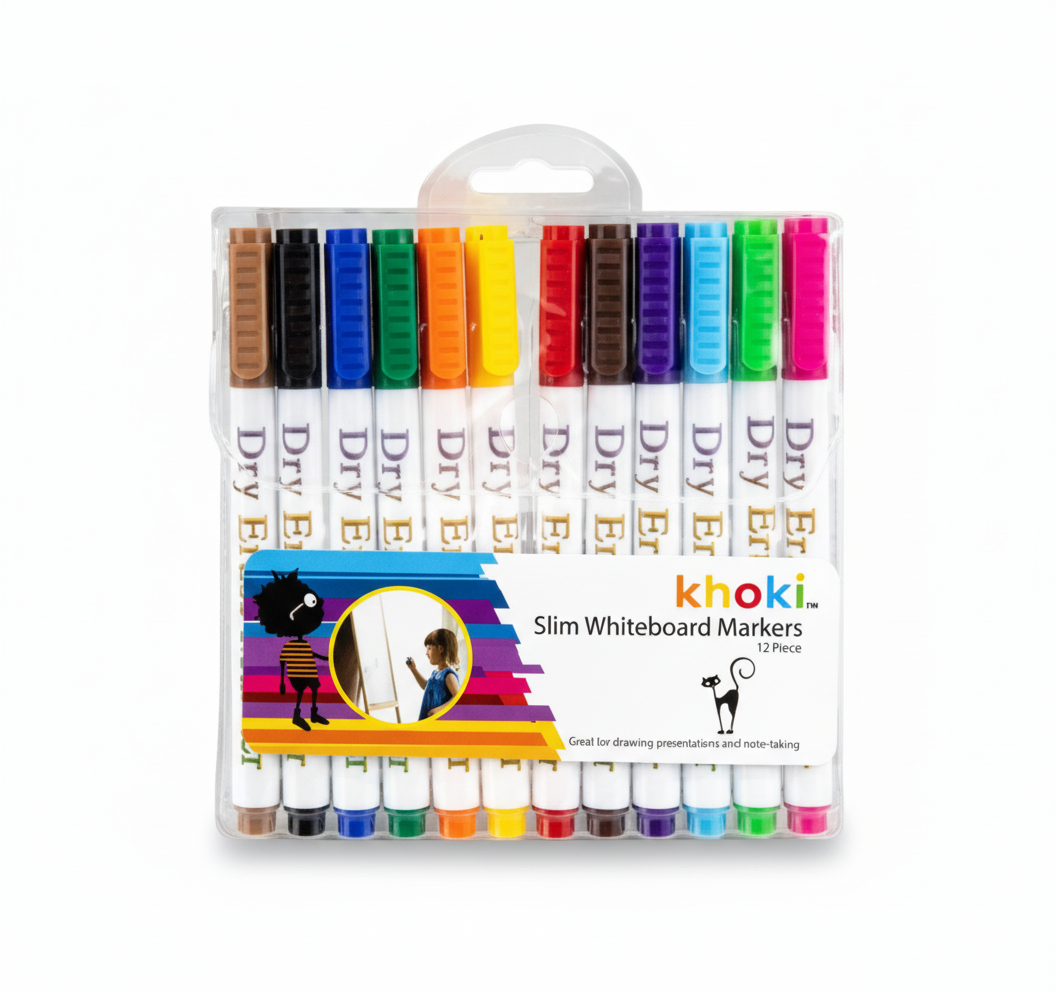 Slim Whiteboard Markers (12 Pieces)
