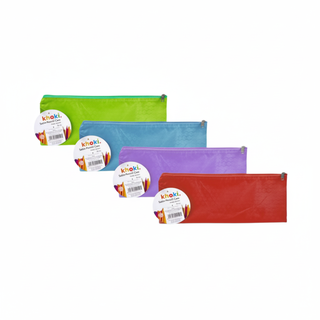 Satin Pencil Case or File Pocket in Various Colours (30 x 11 cm)