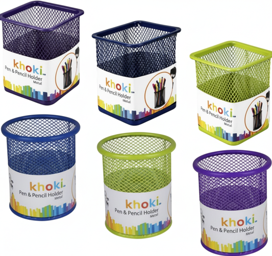 Metal Stationery Pen and Pencil Holder in Various Colours