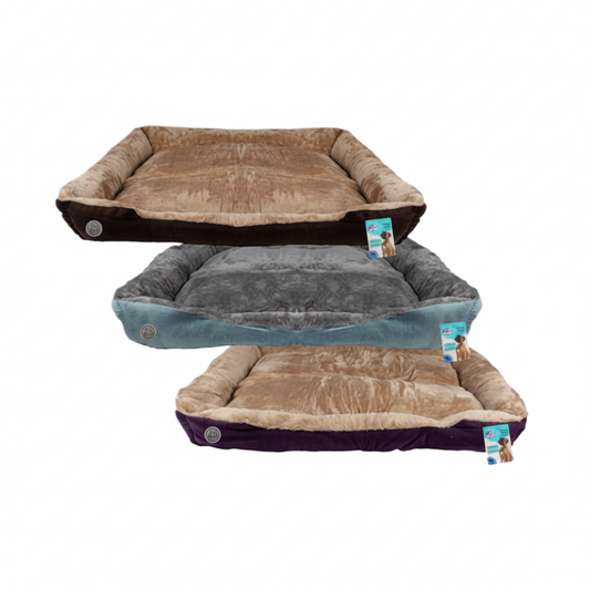 Pet Bed Rectangle Fur - 100 cm x 90 cm x 18 cm