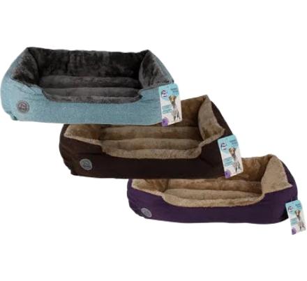 Pet Rectangle Fur Bed - 60 x 40 x 18 cm