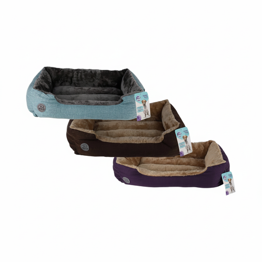 Pet Rectangle Fur Bed - 60 x 40 x 18 cm
