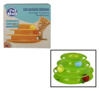 Pet Cat Toy Pyramid with Ball - 3 Levels