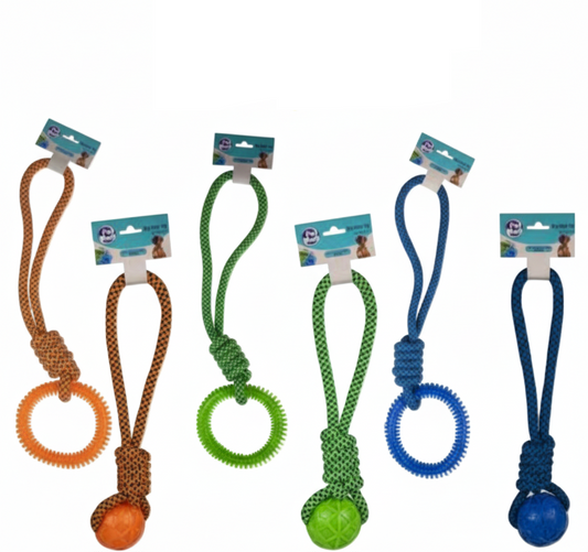 Pet Dog Toy Rope - Thermoplastic Rubber - Assorted - 35-50 cm