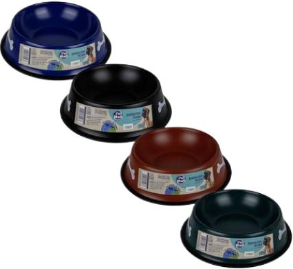 Pet Dog Bowl - Stainless Steel - Dark Colours - 19 cm