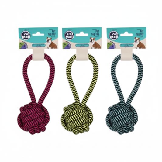 Pet Dog Tug Toy String with Ball - 16 x 6 cm