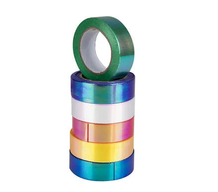 Gift Ribbon Pearlised - 1.8 x 910 cm - Assorted Colours - 6 Pieces