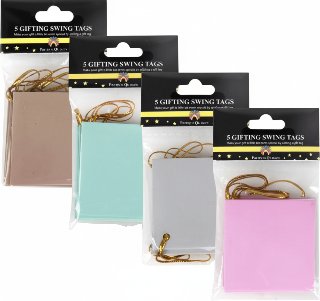 Gift Swing Tag - 5 Centimeter - 5 Pieces - Folded - Various Colors