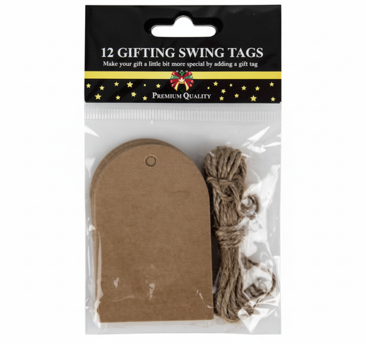 Gift Swing Tags (5 cm, 12 Pieces) - Assorted