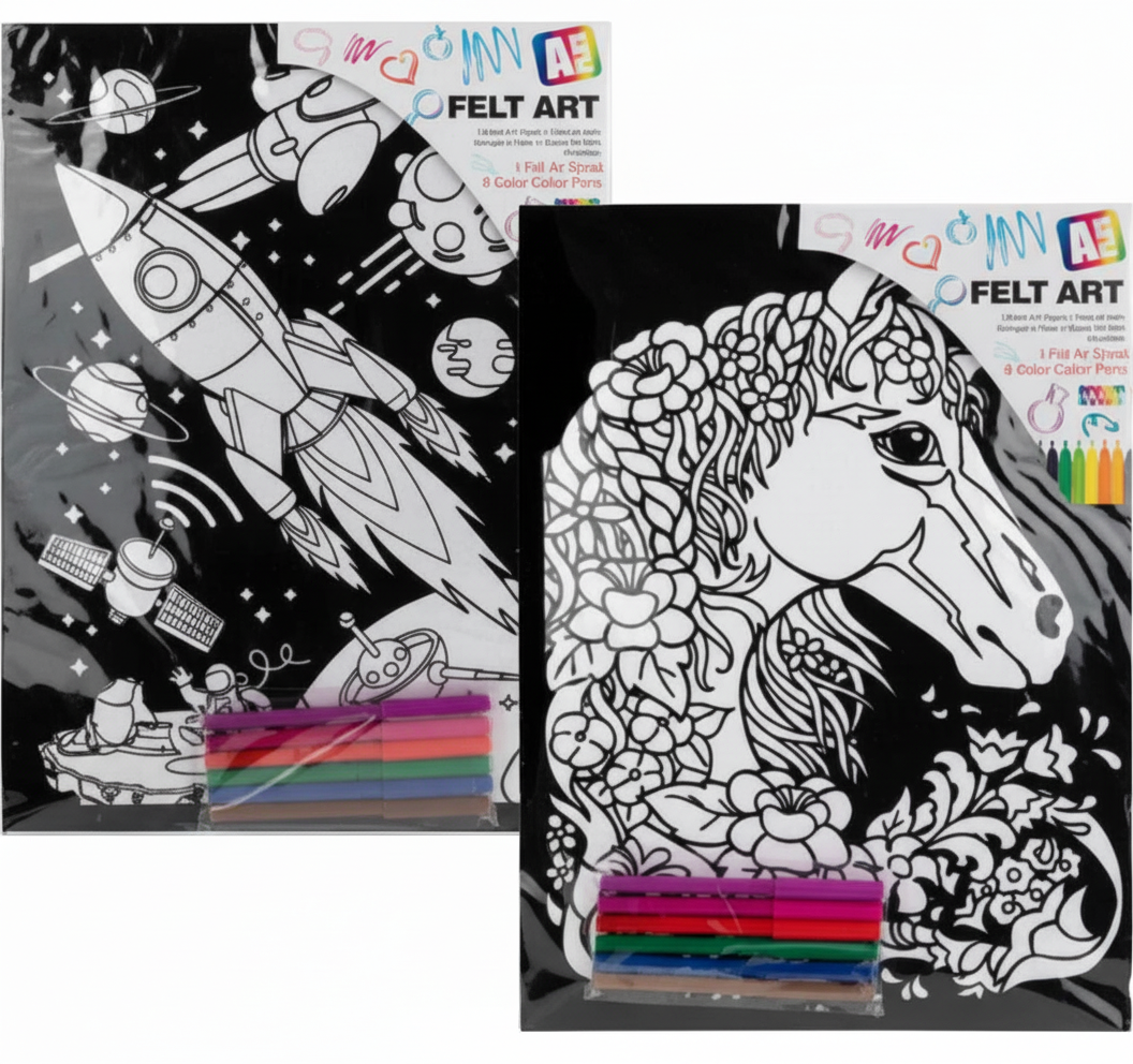 Felt Art Colouring for Art and Craft - Assorted