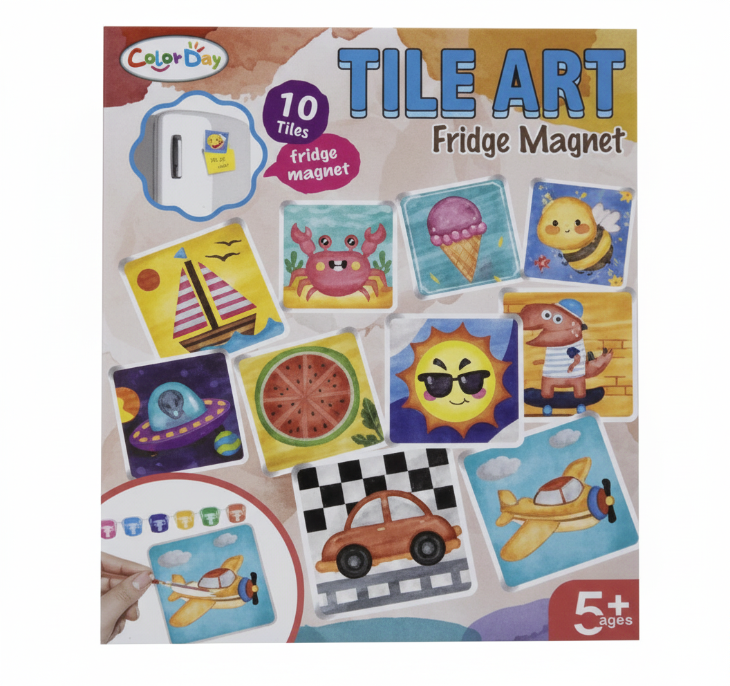 Ceramic Tile Magnets with Art and Craft Paint