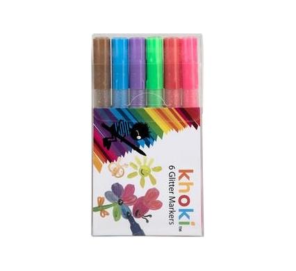 Art and Craft Glitter Markers - 6 Pieces