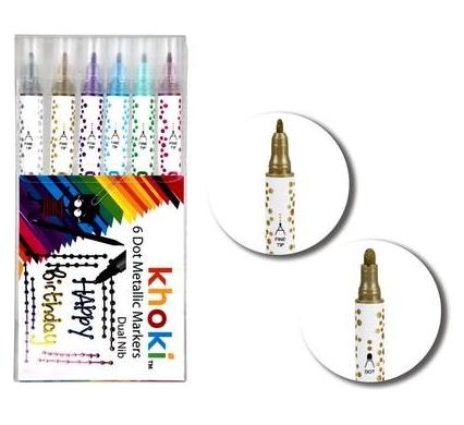 Art and Craft Dual Tip Dot and Marker Glitter Set - 6 Pieces