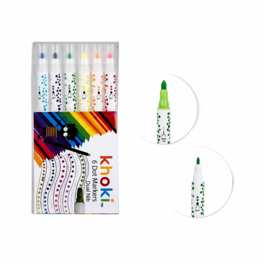 Art and Craft Dual Tip Dot and Marker Set (6 Pieces)