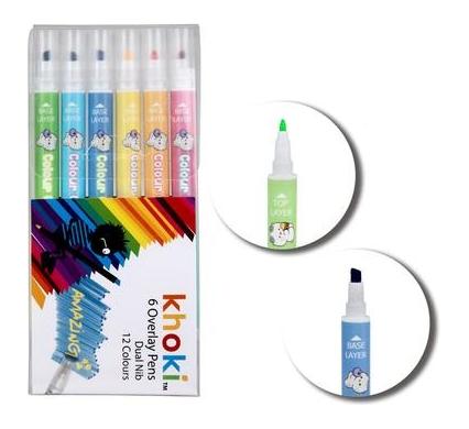 Art and Craft Color Laying Set - 6 Pieces - 12 Colors - Dual Tip