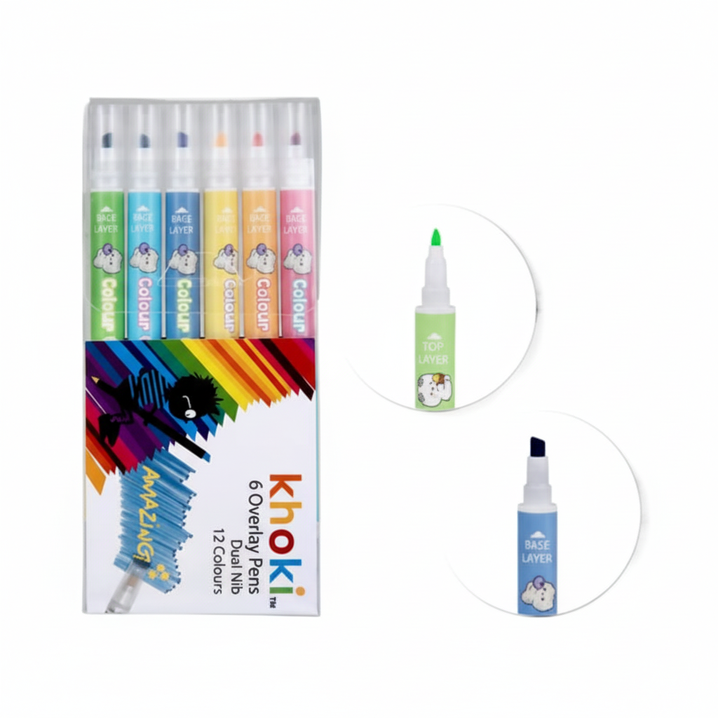 Art and Craft Colour Laying Set with Dual Tip (6 Pieces, 12 Colours)